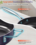 Nuwave Essential Series 5PC Ceramic Cookware Set PFAS-Free, G11 Duralon Blue Coating, Pots and Pans Set Non Stick