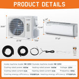 Albott 18000 BTU Mini Split Air Conditioner Heat Pump, SEER2 21, 208-230V, Inverter AC with Wi-Fi Smart Control, Voice Assistant, Self-Cleaning, Cools up to 1250 Sq. Ft.