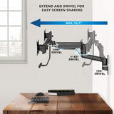 Mount-It! Proflex Dual Monitor Wall Mount with Crossbar