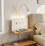 Bedside Wall Sconces with Wireless Charging Station & USB Charging, 3 Adjustable Color Temperatures LED Reading light, 3000K Warm Ambient lighting Wall Mounted Sconce for Bedroom, Plug-in or Hardwired