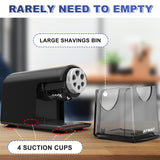 Heavy Duty Electric Pencil Sharpener for Classroom, 6 Holes, Electric Pencil Sharpeners, Black AFMAT