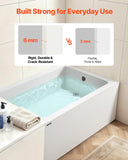 VEVOR Alcove Bathtub, 48" x 30" Contemporary Alcove Acrylic Bathtub, Soaking Bath Tub with Right Hand Drain and Overflow Hole, Large Rectangular Deep Soak Tub for Bathroom with Integral Flange, White