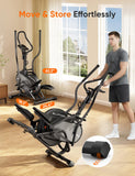 Dripex Elliptical Exercise Machine, 3-in-1 Cardio Climber Stepper Elliptical Machine for Home, Elliptical Training Machines with 16-Level Resistance, 18LBS Flywheel, Pulse Sensor