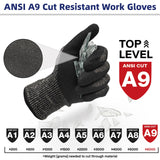1 Pair Gardening Gloves and 1 Pair ANSI A9 Cut Resistant Gloves-M Size