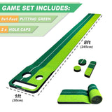 SENSECLUB Indoor Putting Green Game, Foldable Putting Mat Golf Game Set, Golf Gifts for Men - 1x8 Ft