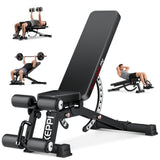 Adjustable Weight Bench, Commercial Grade 1200LB Workout Bench Press Set for Home Gym Strength Training Exercise, Incline Bench with 12+3 Adjustable Backrest&Seat Positions for Full Body Fitness