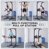 ZENOVA Pull Up Bar, Multi-Function Power Tower Dip Bar Stand Station, Strength Training Workout Fitness Equipment Home Gym Machine