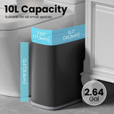 2.6 Gallon Small Slim Bathroom Trash Can with Lid, Dog Proof Garbage Can