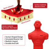 Punching Dummy, Durable Silicone Punching Bag with Large Stable Base for Adults & Kids, Freestanding Training Target for Boxing, Taekwondo, MMA, Home Gym(RED-2)