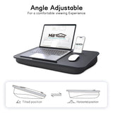 Lap Desk, Lap Desk with Cushion, Fits up to 17 inch Laptop, Pillow Designed, Portable Laptop Stand (Black) MillHome