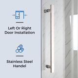 DELAVIN Frameless Shower Door, 56-60"W x 75"H Adjustable Glass Shower Door