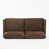 Merax Mid-Century Modern Velvet Sofa Couch, Spacious 74" 3-Seater Upholstered Sofa for Living Room Apartment Office, Solid Wood Frame & Comfortable Cushions, Dark Brown