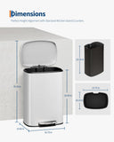 Garvee 13 gal / 50 L Metal Kitchen Trash Can with Lid