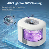 Dental Ultrasonic Retainer Cleaner Machine, 45kHz Ultrasonic Denture Cleaner with 200ML Capacity & 4 Modes for Dentures, Retainers, Mouth Guard, Toothbrush Heads, Jewelry-White