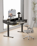Electric Standing Desk with Keyboard Tray, 63x24 Inches Height Adjustable Stand up Desk with 2 Drawers