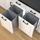 Pull-Out Trash Can for Under Kitchen Cabinets Include Double 35QT Trash Bin