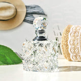 Clear Cubic Carved Crystal Refillable Perfume Bottle Desk Decor
