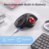 seenda Wireless Trackball Mouse, Ergonomic Bluetooth Mouse,Black&Red