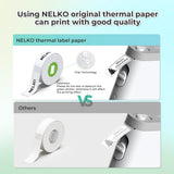 Nelko Label Maker Machine, P21 Label Printer with 3 Tapes & Case, White