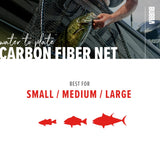 BUBBA Landing Nets with Corrosion Resistant Construction, Non-Slip Grip Handle and Carbon Fiber Shafts for Fishing, Angling, Boating and Outdoors, 20 Inch
