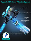OUYFHK Cordless Vacuum Cleaner, 58Kpa 10 in 1 Vacuum Cleaners for Home, 55Mins Stick Vacuum with Self-Standing & LED Display, Anti-Tangle & Wall Mount Charging (Cyan)