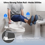 ZEAGUS Toilet Safety Rails for Seniors,500lb Heavy-Duty Toilet Safety Frame,60° Adjustable & Space-Saving Toilet Assist Arms,Toilet Handles for Elderly,Disabled, and Mobility Impaired