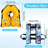 Meenoutt Adult Automatic Inflatable Kayak Vest PFD,Water Sports Vest for Boating Fishing Kayaking SUP Paddleboarding（fit Weight Below 330 lbs）