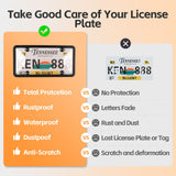 License Plate Cover & Frames, 2 Pack Clear License Plate Protector, ABS Car Front/Rear License Plate Frame with Screws Caps, Fit Any Standard US Plates