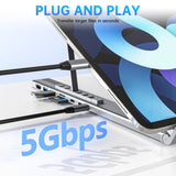 Laptop Docking Station Stand, 8 in 1 USB C Hub HDMI Portable Laptop Stand with USB Ports, USB