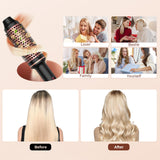Thermal Brush,10 Temperatures LCD Display Upgrade to 400°F 1.5 in Heated Round Brush Curling Iron Heated Ceramic Tourmaline Ionic Comb 110-240V Volum