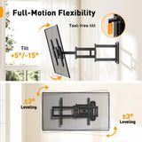 Perlegear Corner TV Wall Mount Long Arm TV Mount for 42-84 Inch TVs