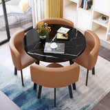 Round Dining Table Set for 4 with Chairs, Office Conference Reception Coffee Negotiation Table and Chairs Set