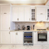 Antarctic Star 24 Inch Wine Fridge, 52 Bottle Wine Cooler Refrigerator. 39-64°F Dual Zone Wine Refrigerator Glass Door