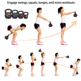 F2C Kettlebell Sets 4 Piece Strength Training KettleBells Weight Set 5lb, 10lb, 15lb, 20lb HDPE Coated Concrete Kettle bell Core Training or Women & Men for Full Body Workout & Exercise Fitness F2C