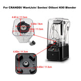 CRANDDI Spare Cup for K90, 80oz Blender Container, 2200ml Pitcher Jar with Long Blade Assembly, Quiet Blender Replacement Spare Part