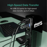 Plugable USB-C Triple Monitor Docking Station: 13-in-1 Laptop Dock with 100W Charging for Mac (DisplayLink Driver Required