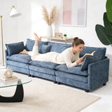 Redlife 113" Modular Sectional 3-Seater Sofa with 2 Ottomans