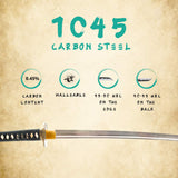 Hand Forged 1045 Carbon Steel Vermilion Crane Katana Full Tang Sword
