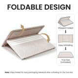 Large Bulletin Board, 48 X 35 Inches Felt Cork Board with 40 Pushpins, Foldable Felt Notice Pin Board Photo Display Board with Self-Adhesive Tape for Office Home School (Oatmeal, 48x35 inch)