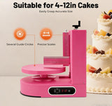 Automatic Cake Decorating Machine,200W Birthday Cake Cream Smooth Coating Decoration Machine,Cake Cream Spreading Machine with Touchscreen,for 4-12inch Cakes