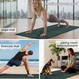 Yoga Mat 76"x 40"x10mm (2/5 inch) – Extra Thick & Wide, TPE Fitness Mat, Printed Non-Slip Exercise Mat with Carrying Strap (green/black)