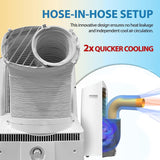 Portable Air Conditioner with Dual Hoses, Dehumidifier, Cooling Fan & Smart Wi-Fi for 600 Sq Ft Rooms, ARC-1230WN, White Whynter