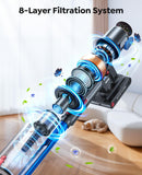 Cordless Vacuum Cleaner, 650W 55KPA 70Mins Vacuum Cleaners for Home, Upgraded Stick Vacuum with Mattress Cleaning Tool, Wall Mount Charging, Auto Mode, Self-Standing Vacuum for Pet Hair/Floors/Carpets
