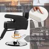 Artist hand Barber Chair for Barbershop Hydraulic Recliner Salon Chair 360 Degree Swivel with Adjustable Headrest Wide Seat Shampoo Spa Beauty Equipment for Hair Stylist