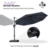 PURPLE LEAF Patio Outdoor Umbrella 11 Feet Round for Pool Grey