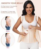 Figninget Waist Trainer Corset For Women,Tummy Control Sports Girdle, Hourglass Vest Waist Cincher Body Shaper with Adjustable Straps Beige L