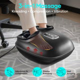 Heated Foot Massager for Neuropathy and Plantar Fasciitis, Foot Massager with Heat, Shiatsu Deep Kneading, Vibration, Rolling Compression, 3-Level Adjustable for Pain Relief, Portable for Home Use