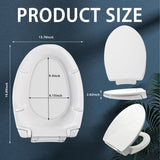 SS114 Slow Close Elongated Toilet Seat and Lid Compatible with TOTO SS113/SS154/SS224/SS204 Traditional Toilet Seat Replacement with Toilet Bolts and Nut, Cotton White