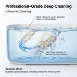 Dental Ultrasonic Retainer Cleaner Machine, 45kHz Ultrasonic Denture Cleaner with 200ML Capacity & 4 Modes for Dentures, Retainers, Mouth Guard, Toothbrush Heads, Jewelry-White