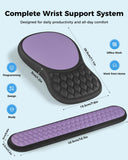 PVIPCZ Ergonomic Mouse Pad and Keyboard Wrist Rest Set (Black&Purple)